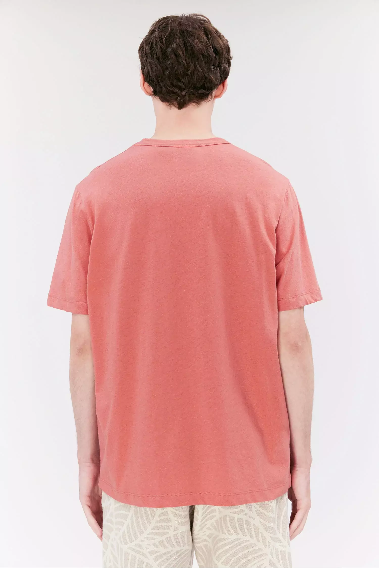 Elvine Hadar Leinen Mix T-Shirt Faded Rose Herren